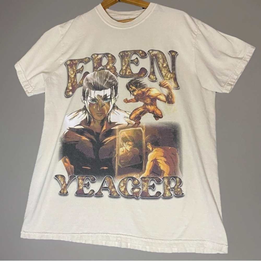 Attack on‎ Titan Eren Yeager Hidden Merch T-Shirt Men's L Graphic Print Manga